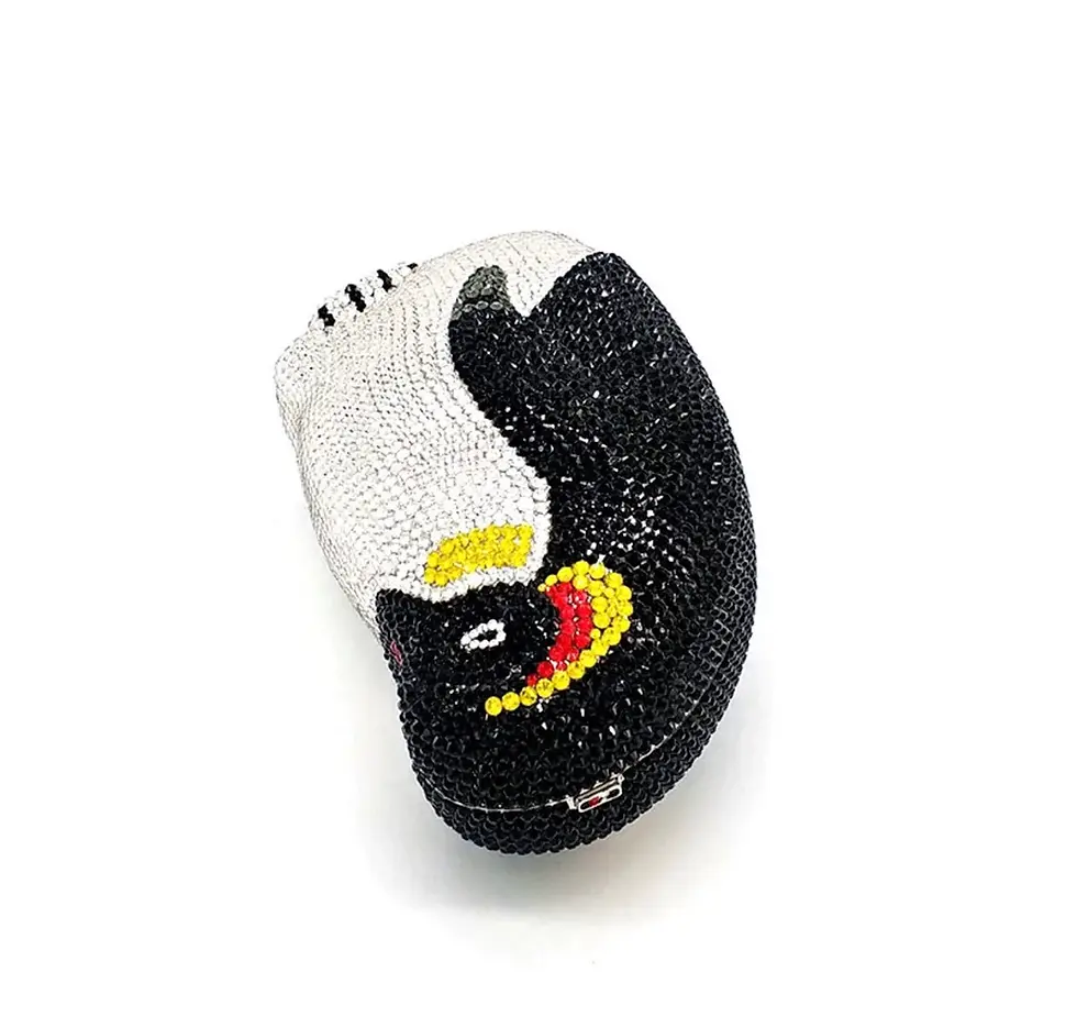 Miniatura: Swarovski crystal embellished clutch bag - "Mr. Penguin"