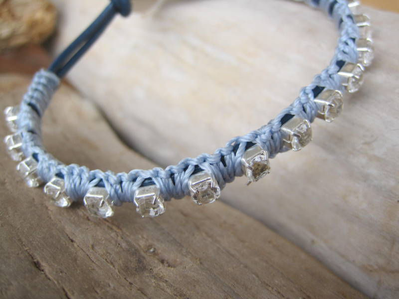 Miniature : Swarovski Crystals Wrap Macrame Bracelet -Ice Queen