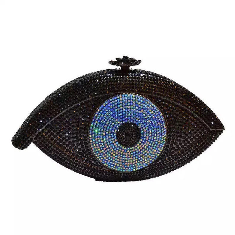 Thumbnail: Black Crystal Evil Eye Clutch Bag - "I SEE YOU"