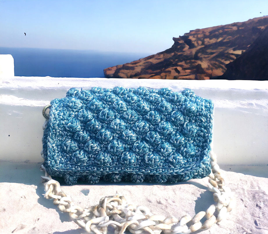 Miniatura: Bubbles Blue Jean crochet bag - POLYXENI