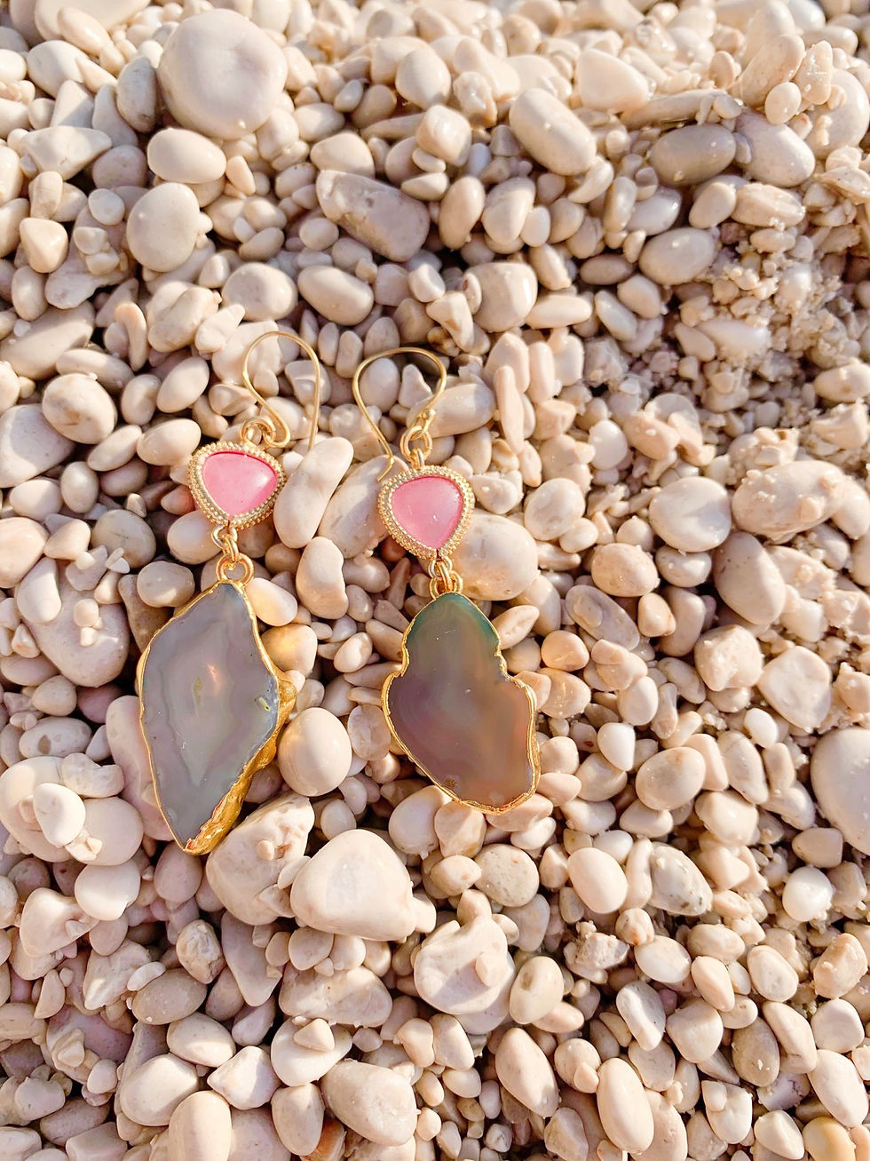 Miniatura: Bazilian Agate Drusy earrings, OOAK "Paxoi"
