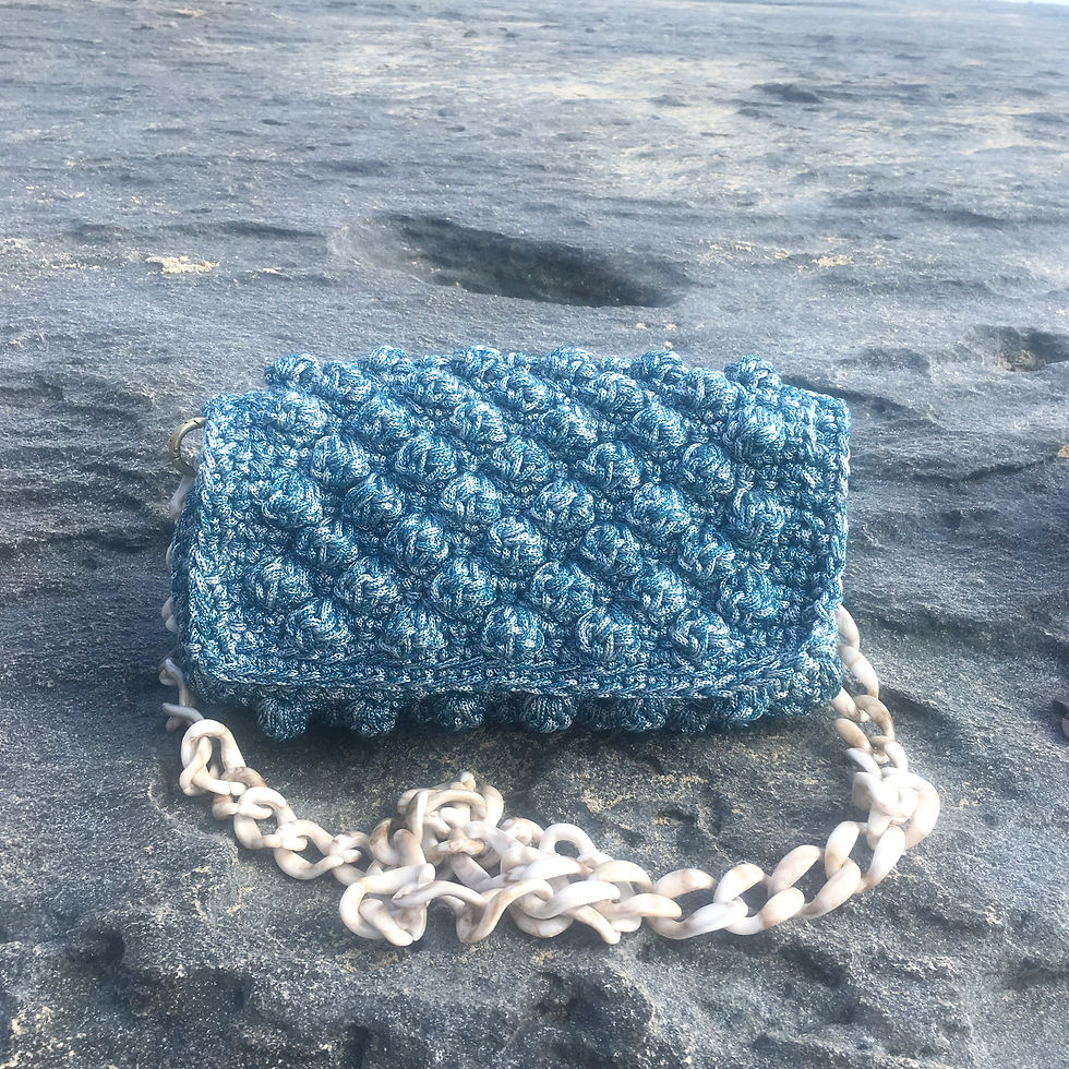 Miniature : Bubbles Blue Jean crochet bag - POLYXENI
