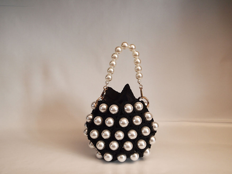 Miniatura: Handwoven Black Mini Pouch Bag- Clarissa
