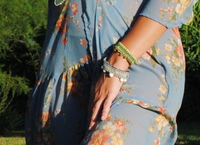 Miniatura: Macrame Woven Green- Gold bracelet - CALISTO