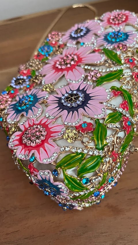 Miniature : Swarovski crystal embellished clutch bag - "AZALEA"