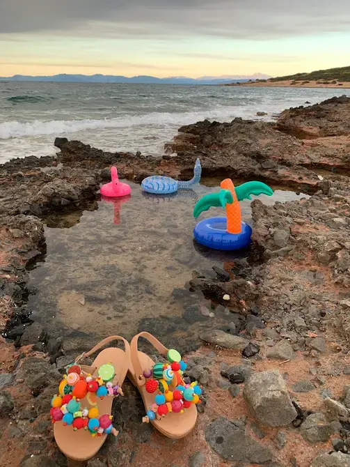 Thumbnail: Sandals for kids with wings/ Baby sandals " SUMMER SALAD"