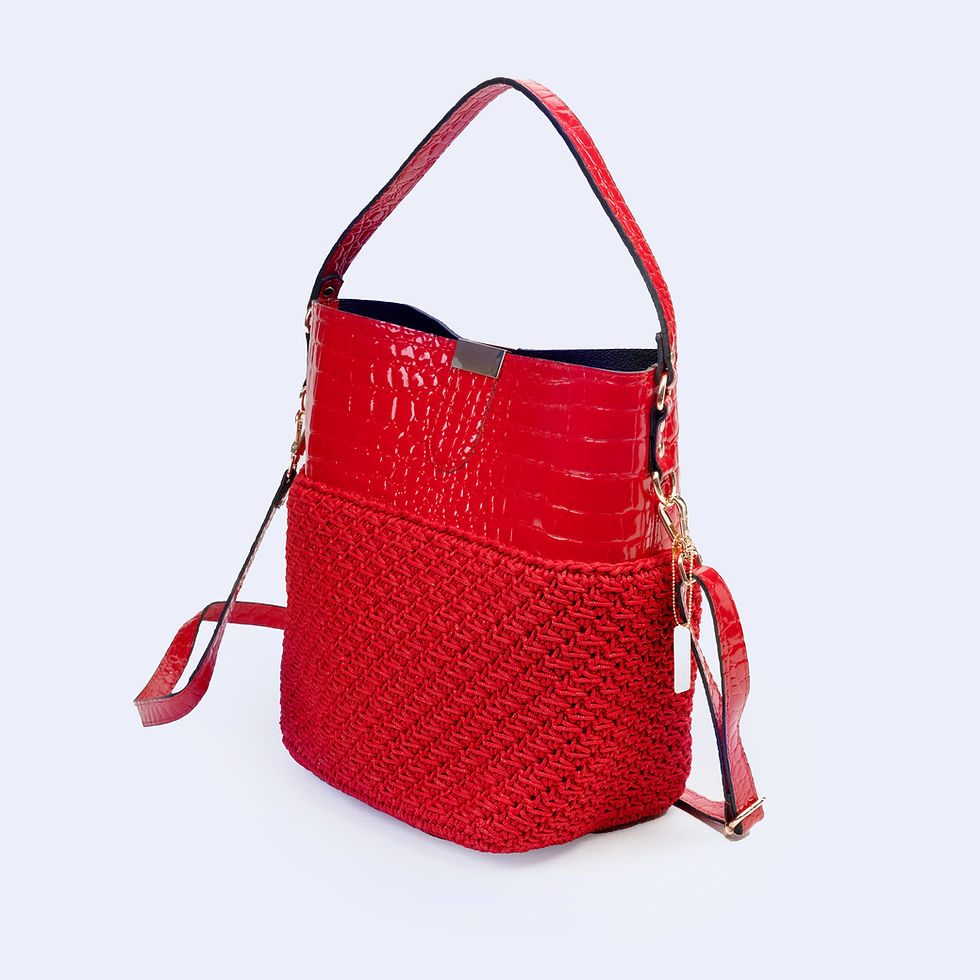 Miniatura: Handwoven Leather Pouch Bag - "Le Parisien"