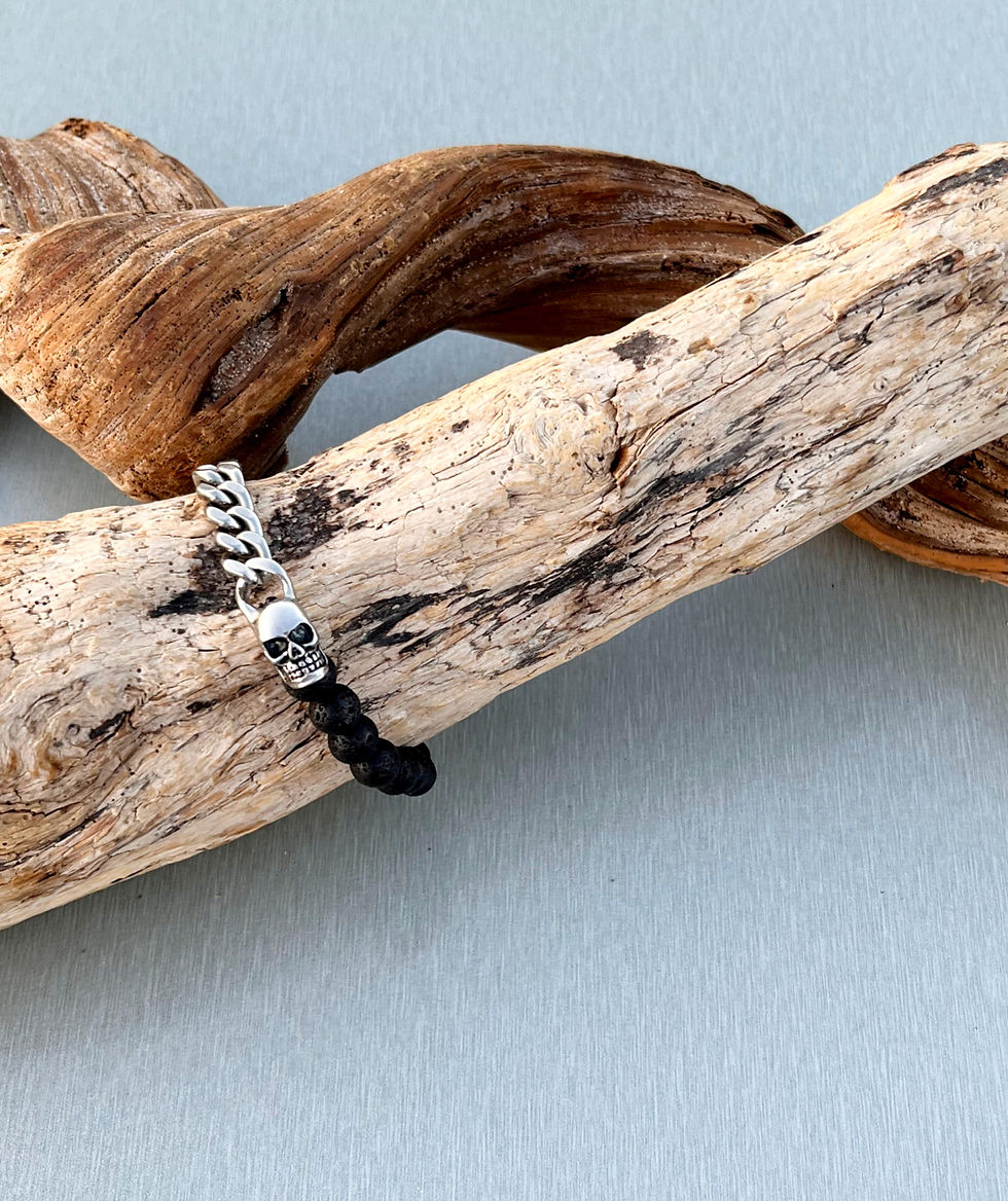 Miniature : Stainless Steel and Onyx Bracelet