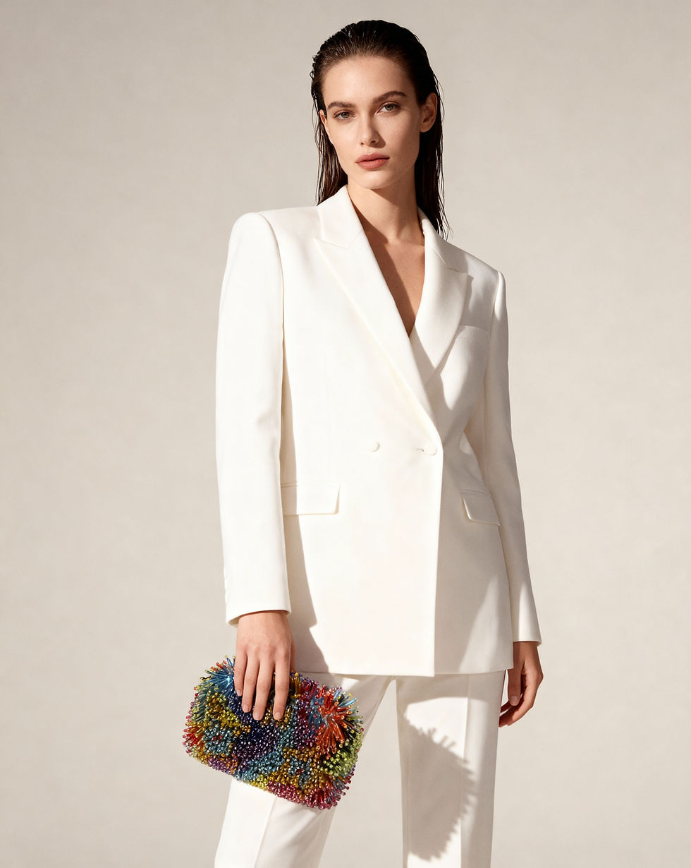 Miniatura: Urania - Glass Beads Embellished Clutch Bag