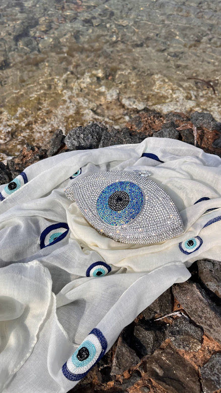 Thumbnail: Crystal evil eye clutch - "I SEE YOU"