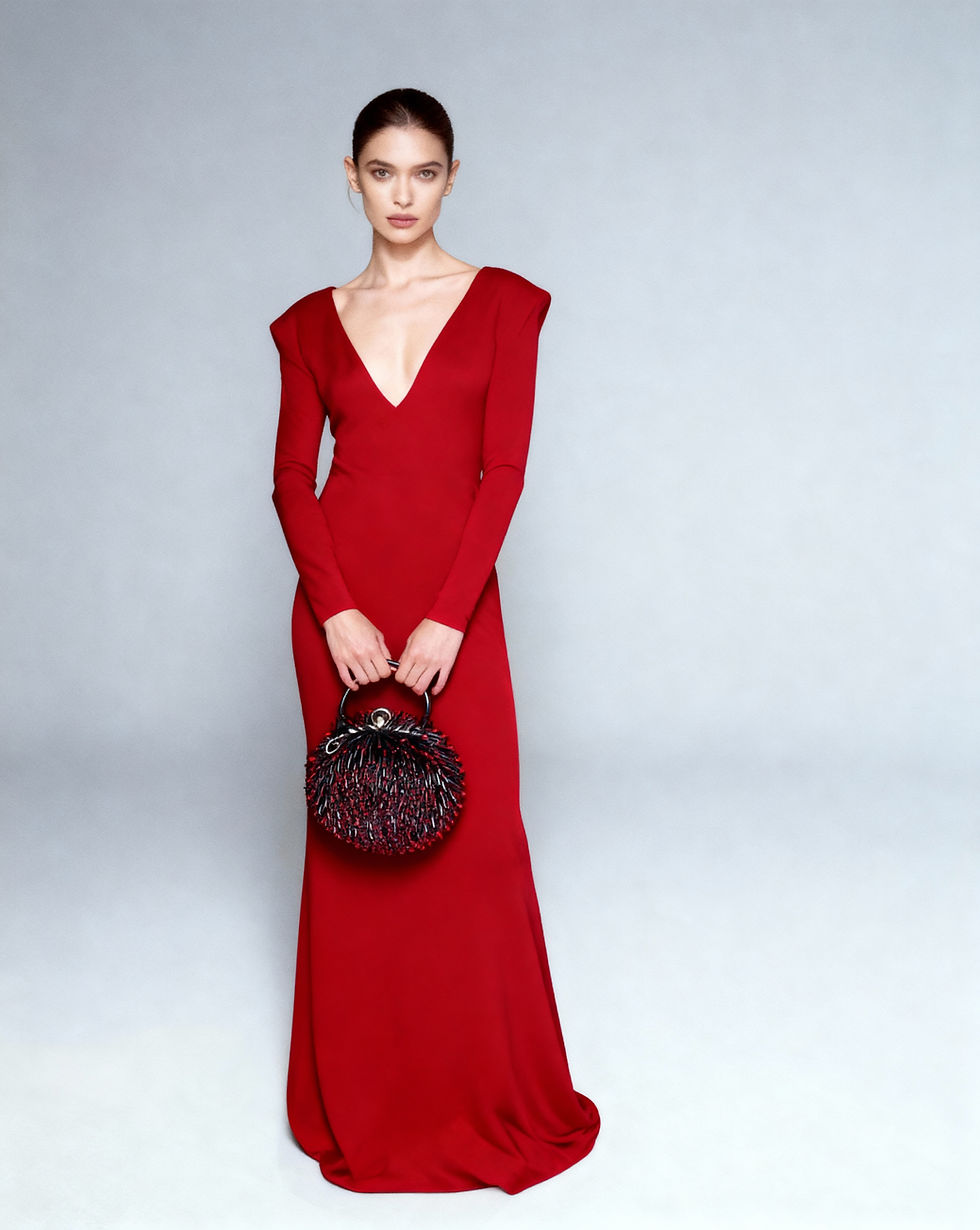 Thumbnail: Uni 2.0 Round – Sea Urchin Clutch Glass Beads Embellished Clutch Bag