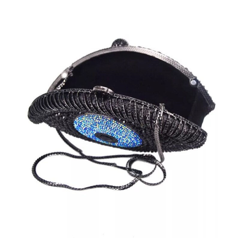 Miniatura: Black Crystal Evil Eye Clutch Bag - "I SEE YOU"