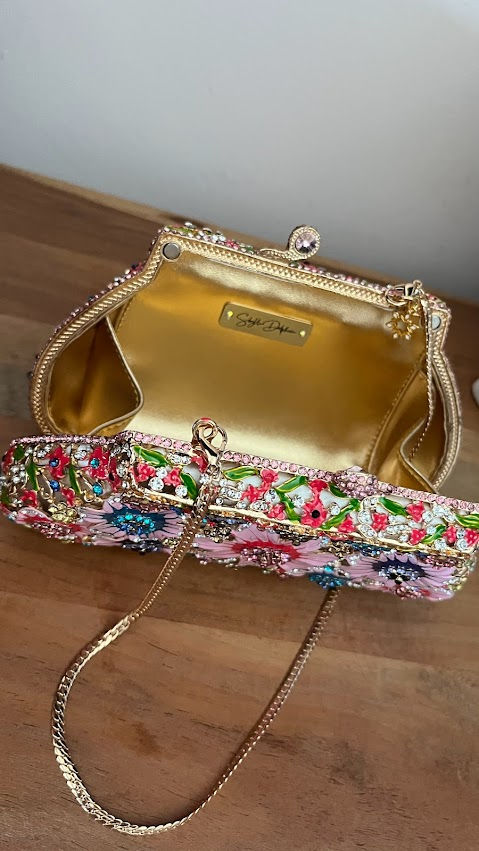 Thumbnail: Swarovski crystal embellished clutch bag - "AZALEA"