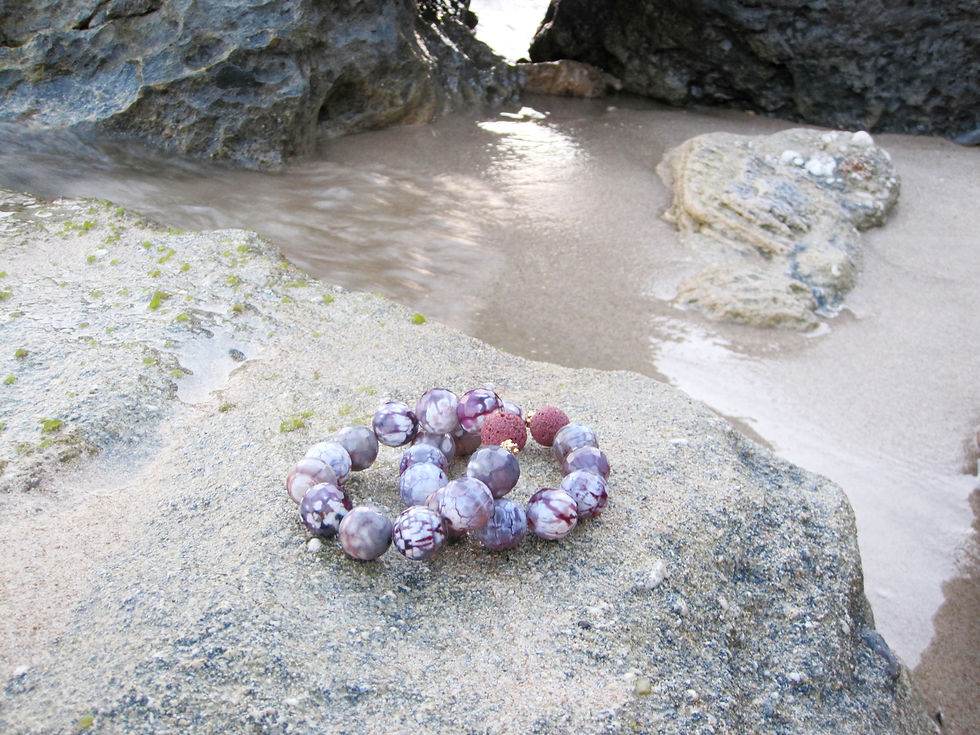 Miniatura: Lace Agate & Lava Bracelet -Hera