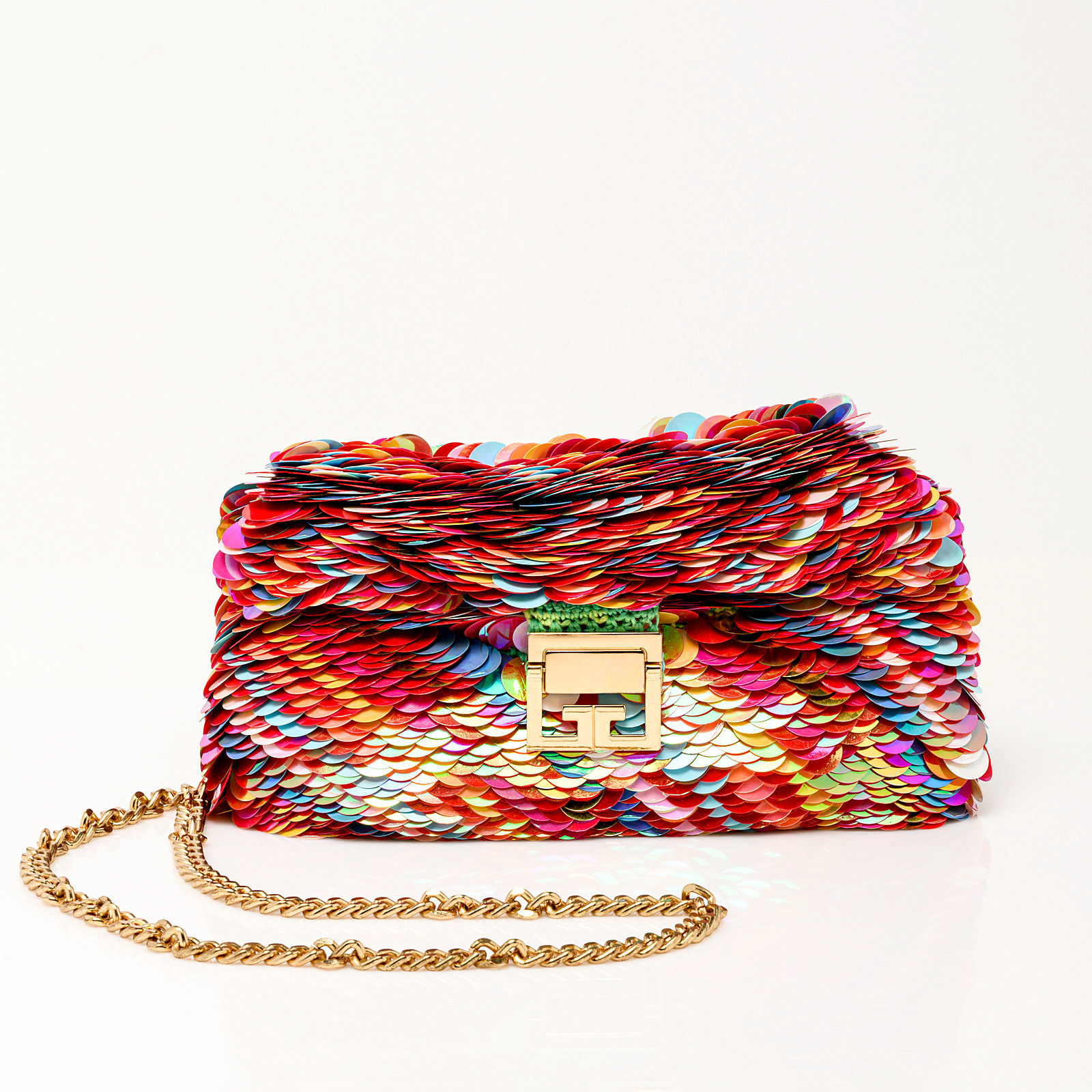Multicolored Sequin Baguette - Clutch "Goldfish"