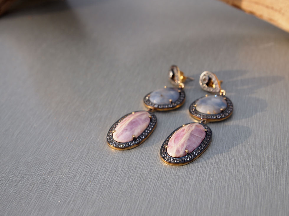 Thumbnail: Sapphire pave stud earings - "New York"