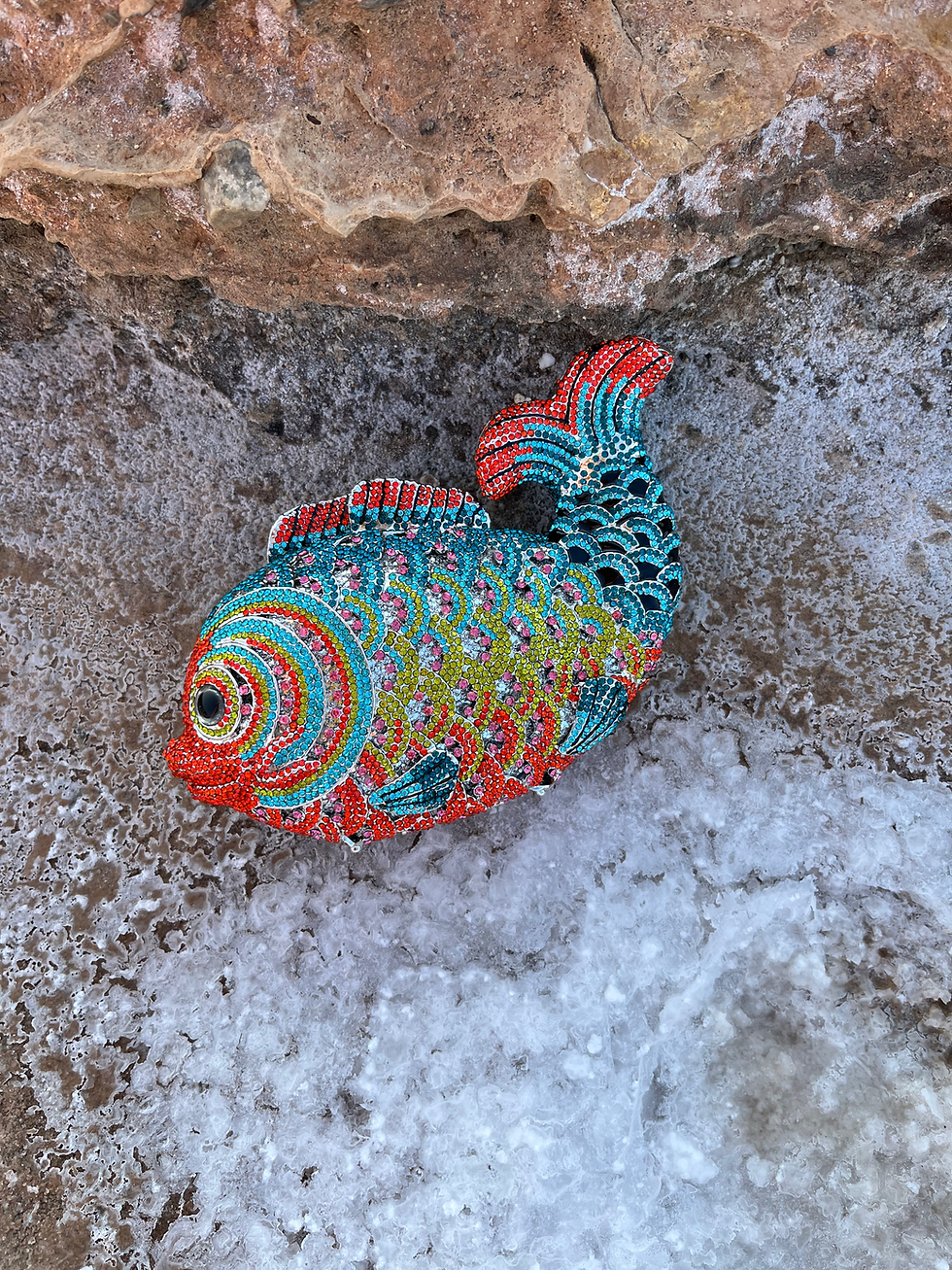 Miniature : Crystal Fish Clutch Bag - "LUCKY KOI Fish"