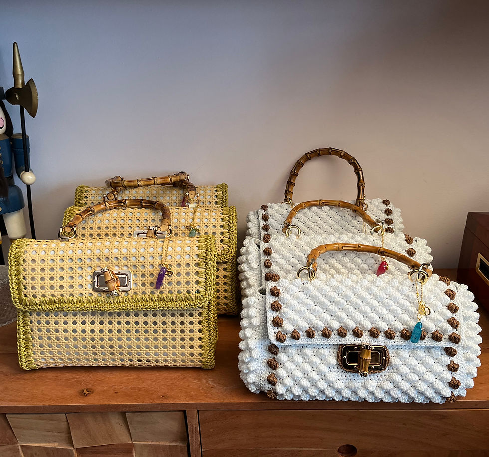 Miniature : Viennese Straw Hand crochet tote - LITTLE VENICE