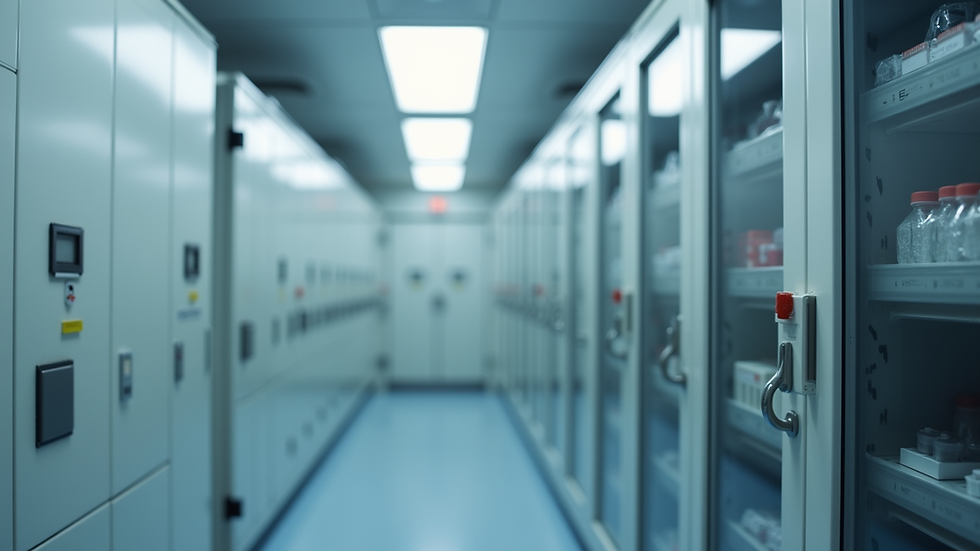 Close-up view of temperature-controlled medicine storage unit