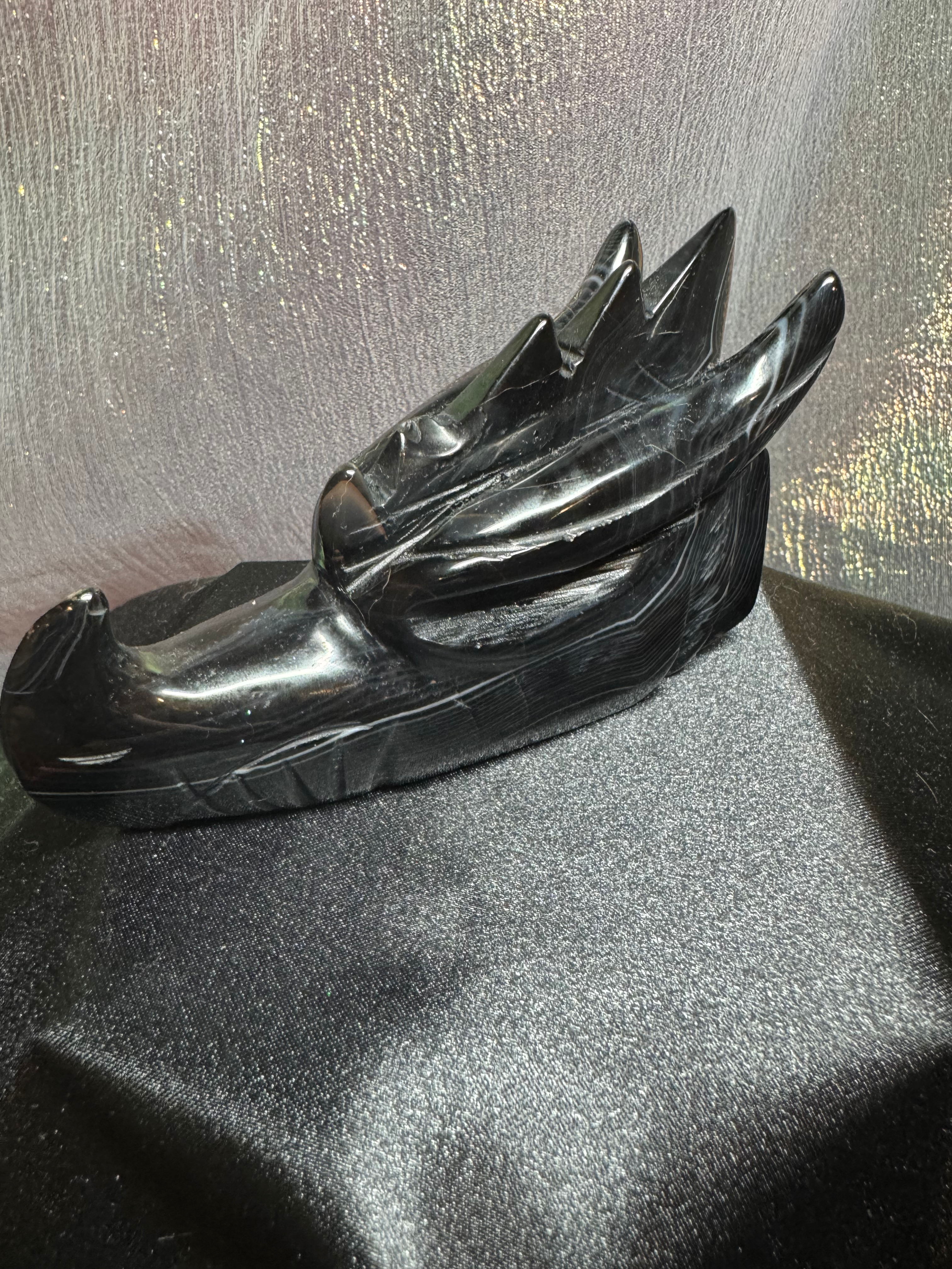 Black Agate Dragon Head