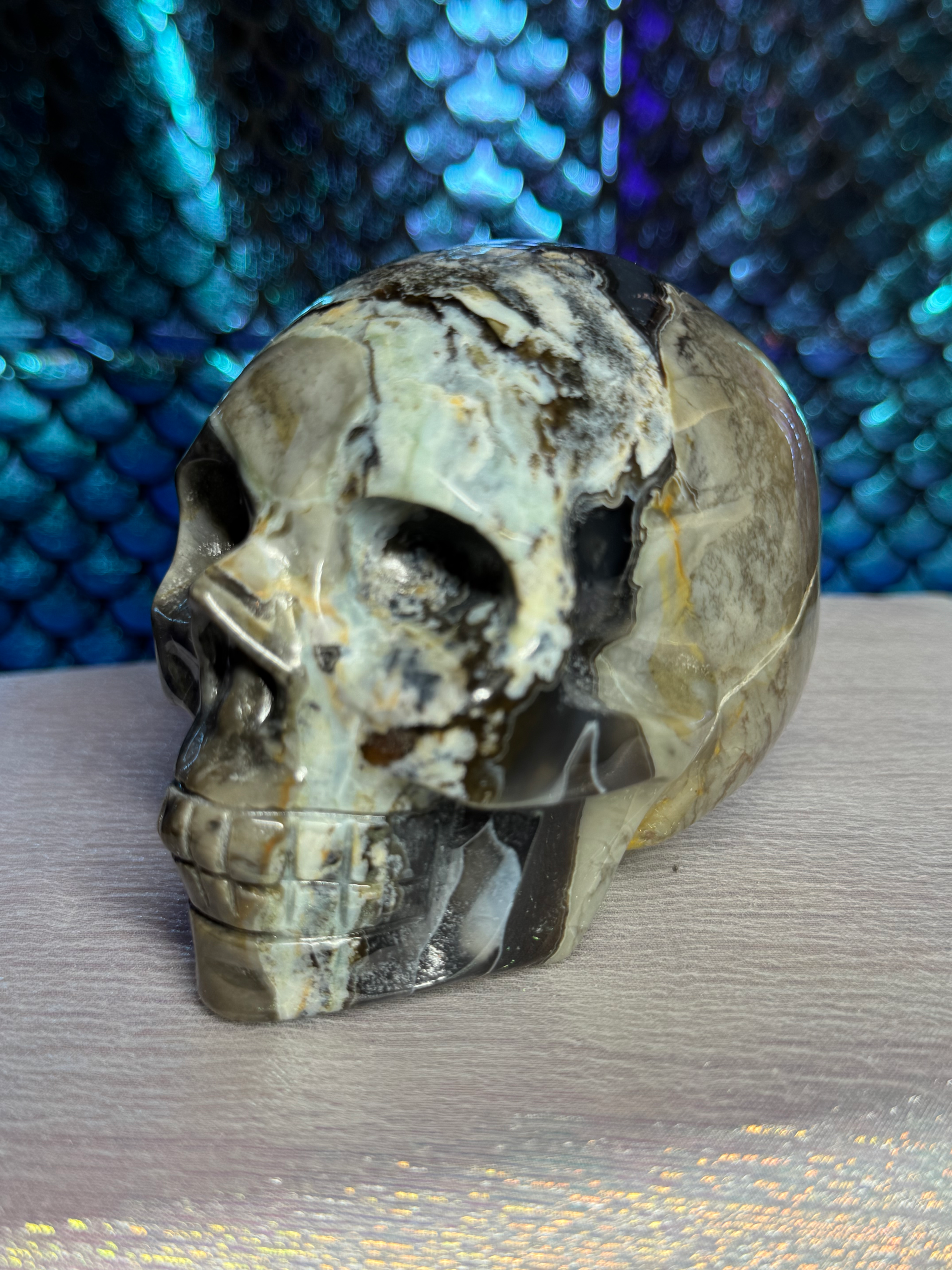 Volcano Agate Skull