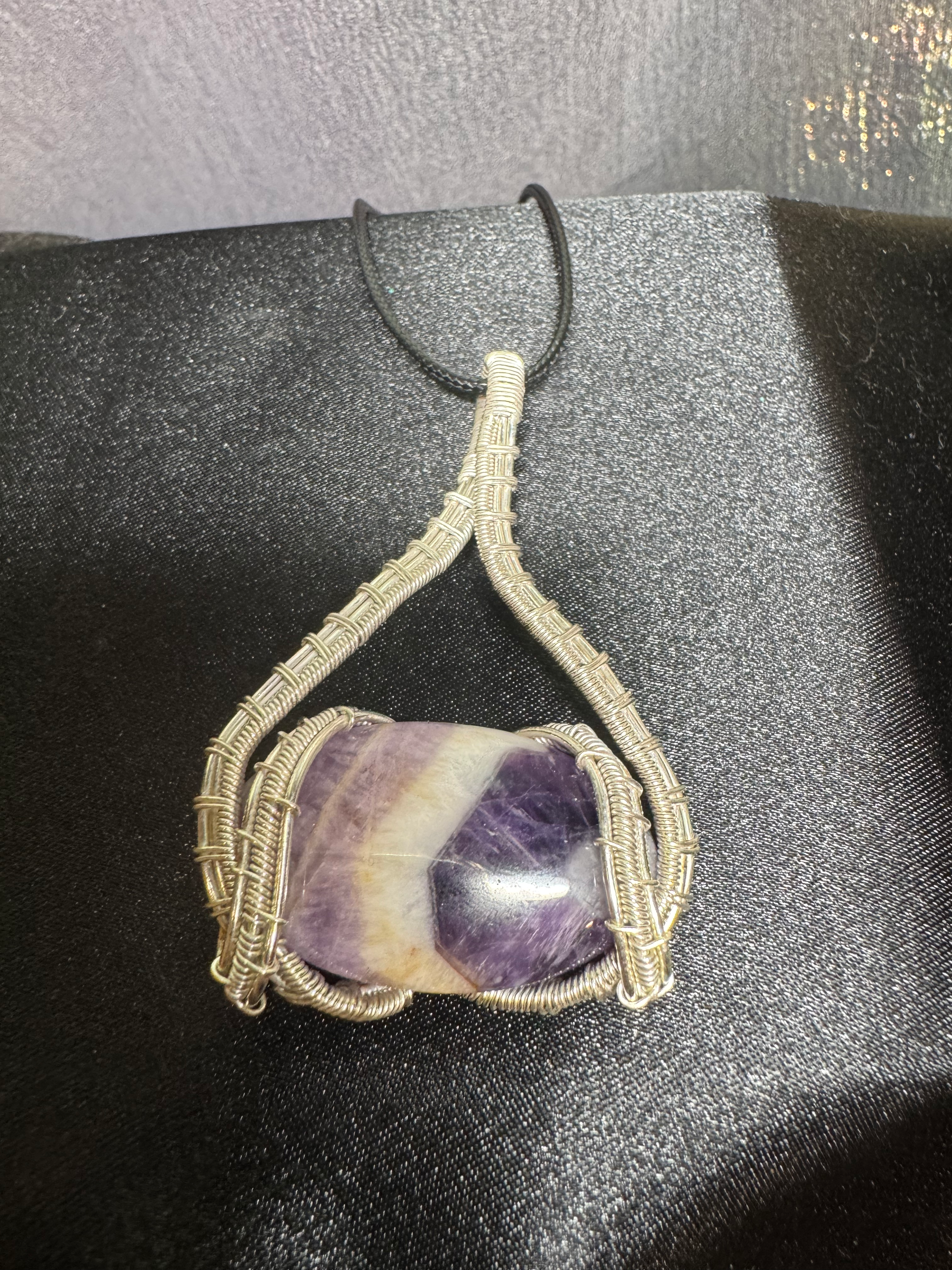 Amethyst wire wrapped pendant 