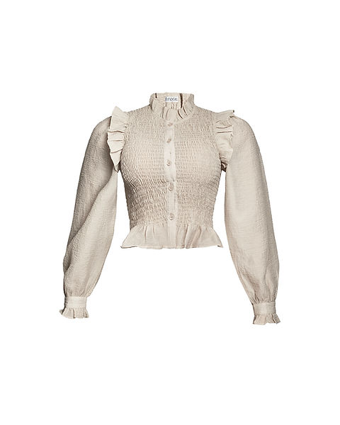 Smocked Oversized Sleeve Blouse | Rendoll