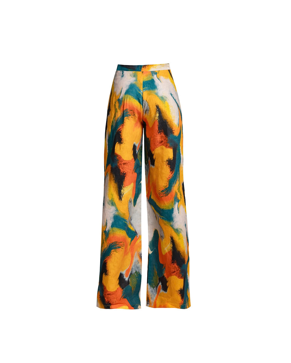 Thumbnail: Lava Print Linen Trousers