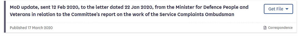 The Minister for Defence People & Veterans gives negative update (2020)rDefence Select Committee Upd