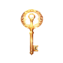 One elegant glowing magical key on a transparent background.png