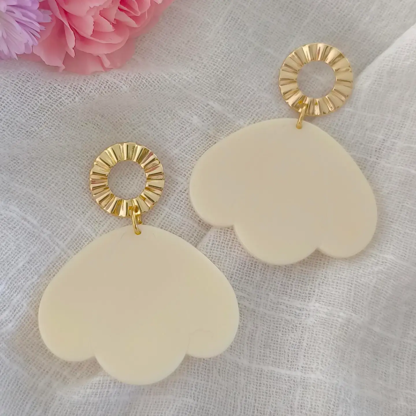 Boucles d'oreilles Pétale écru