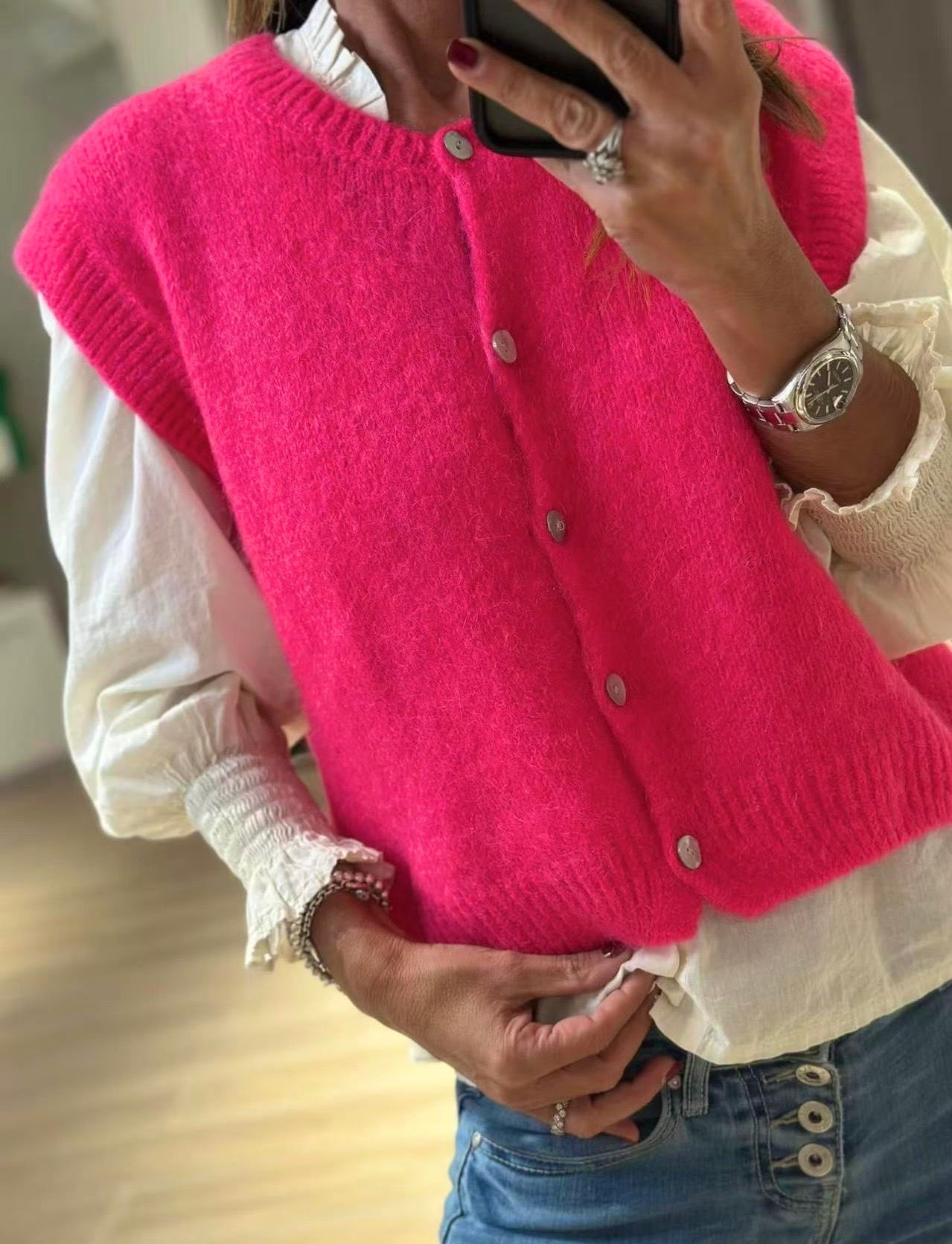 Gilet sans manches Fuchsia Céleste