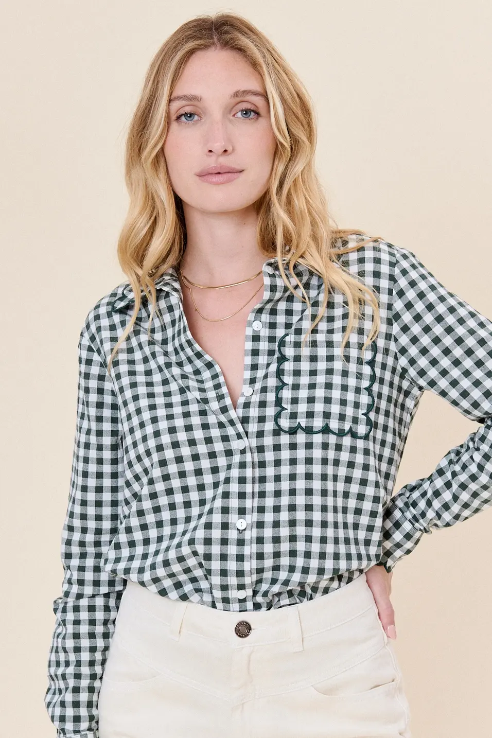 Miniature : Chemise Gingham Vert