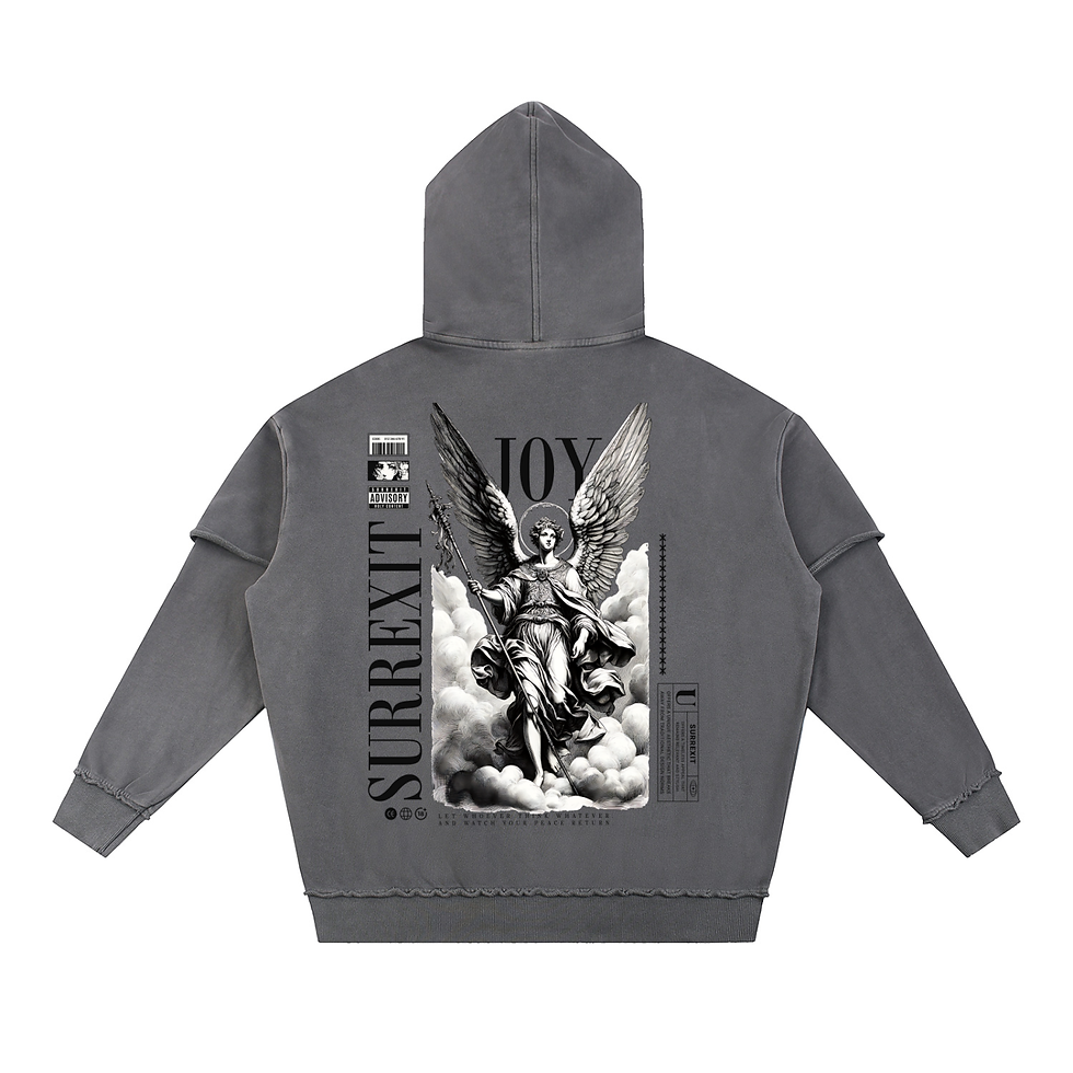 Thumbnail: Snow Washed Raw Edge Double Layered Hoodie