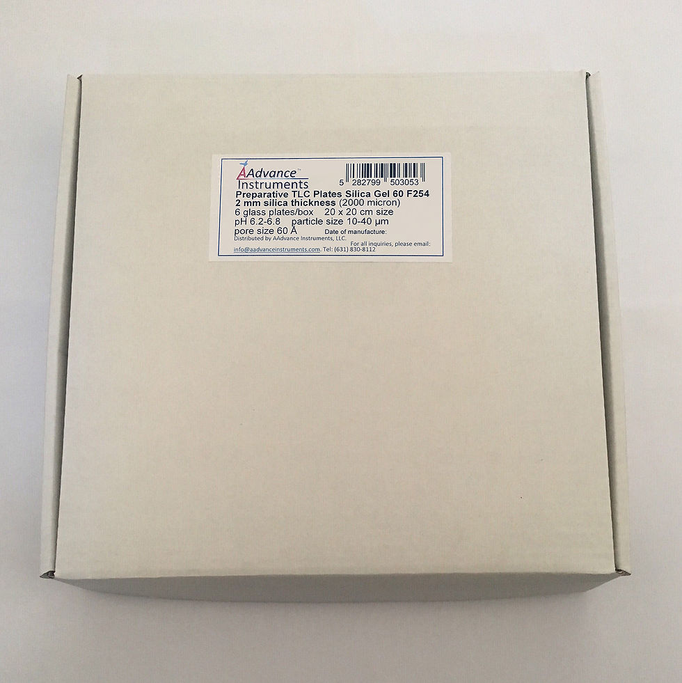 Thumbnail: 2mm Xtra Thick Preparative TLC PLC Plates Silica Gel 60 F254 20x20cm Size 6/box