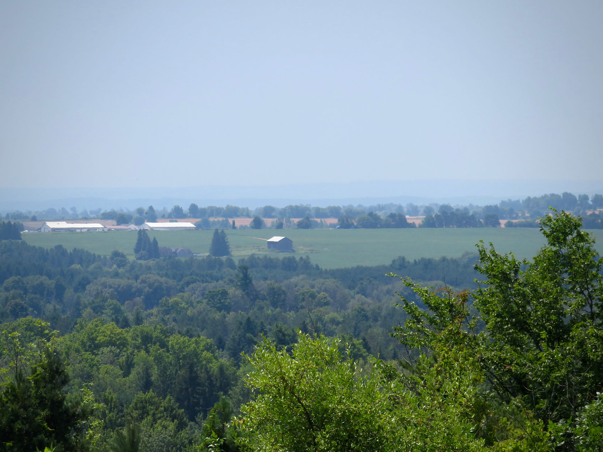 Lookout point with farmland in the distance