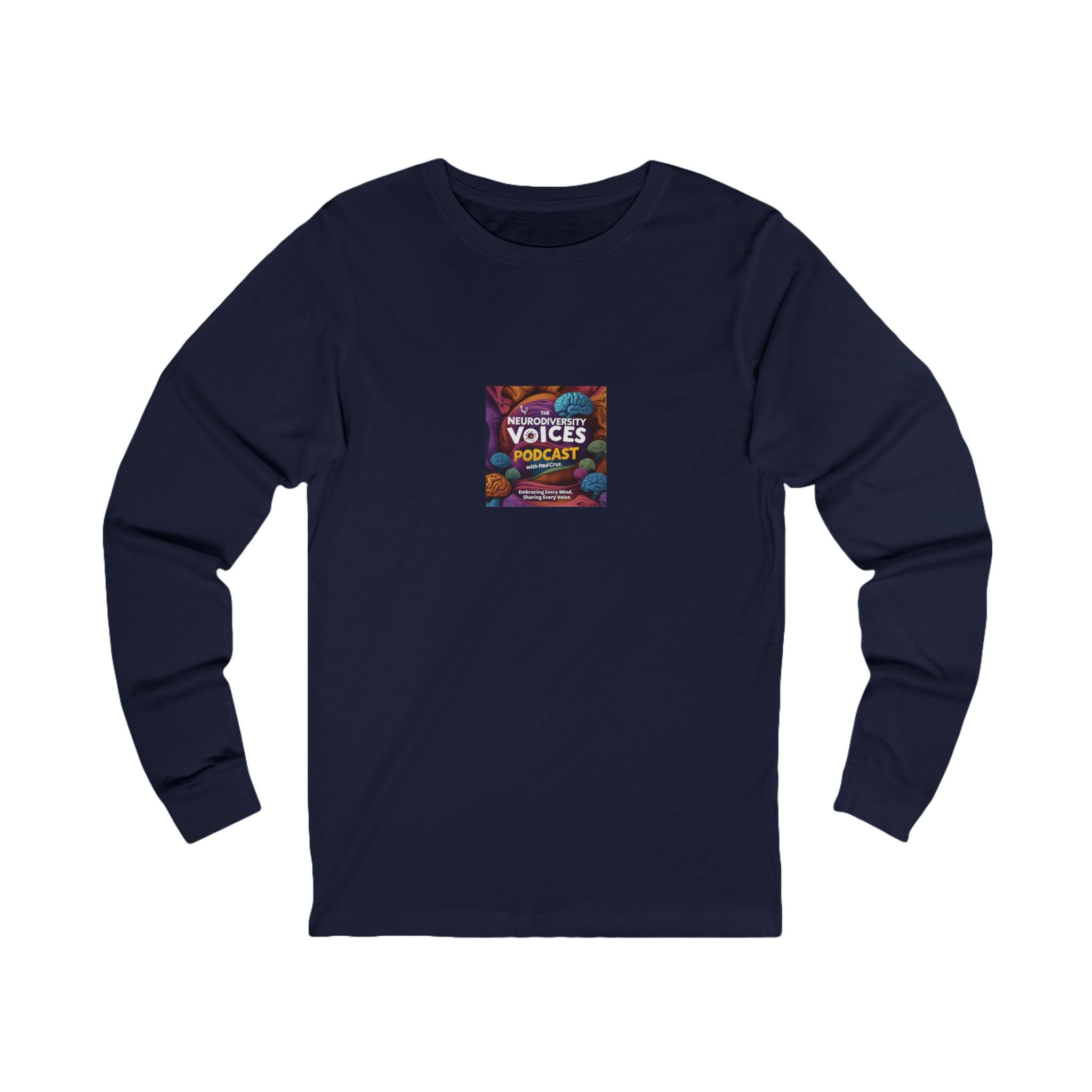 The Neurodiversity Voices Podcast Long Sleeve Tee — Colourful Logo Graphic