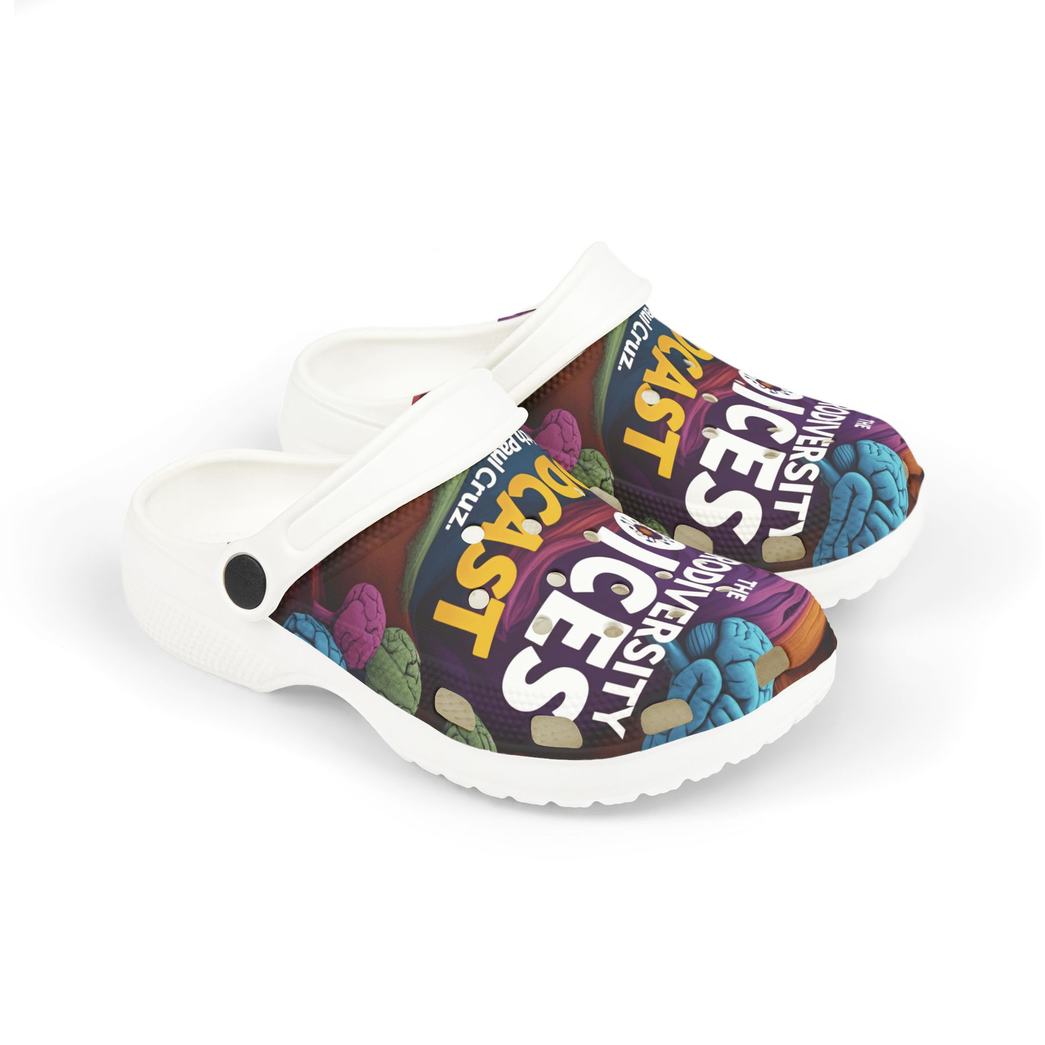 The Neurodiversity Voices Kids Clogs — Podcast Logo EVA Foam Slip-Ons