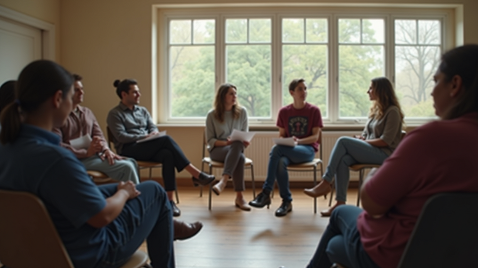 Eye-level view of a group discussion at a local community center