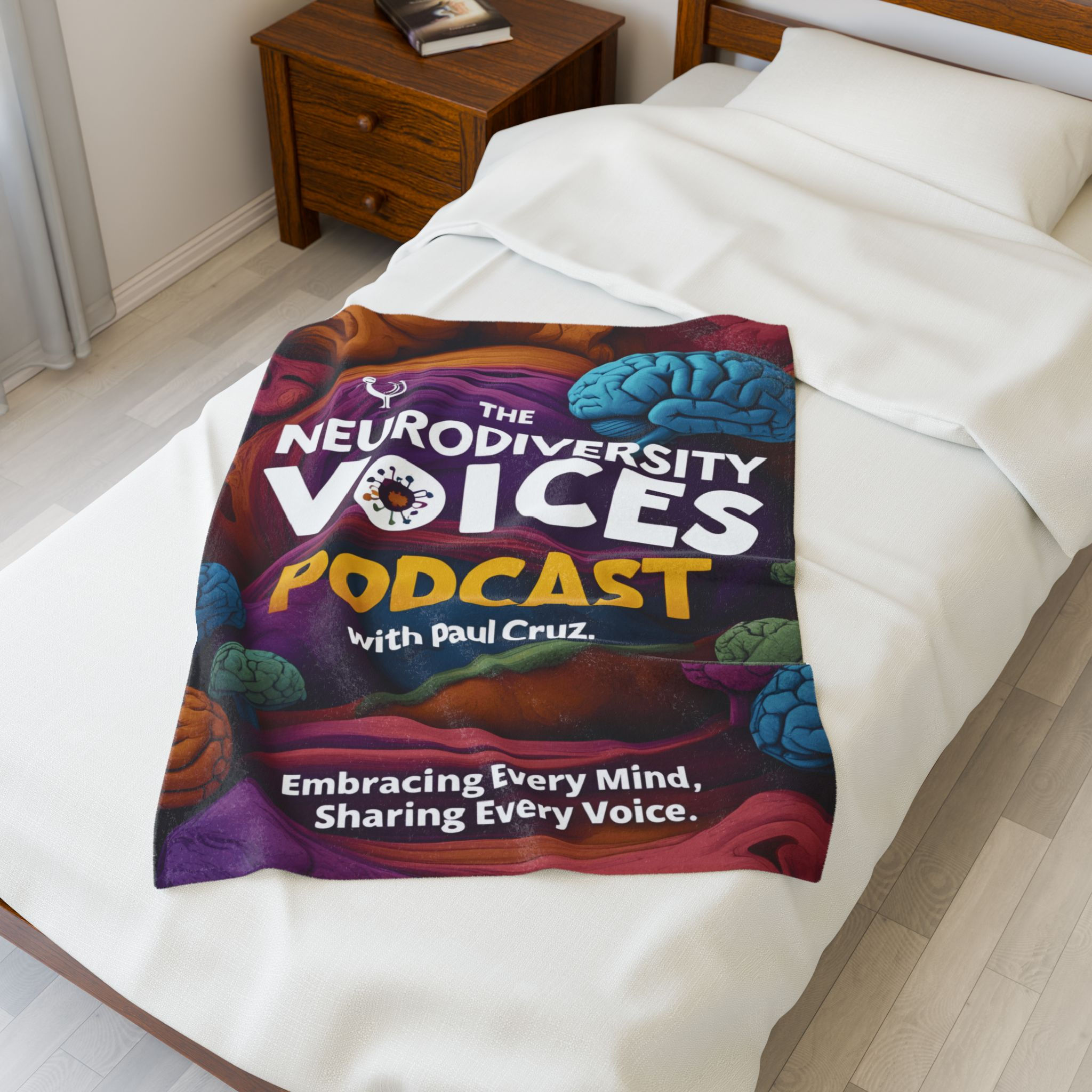 The Neurodiversity Voices Podcast Velveteen Plush Blanket