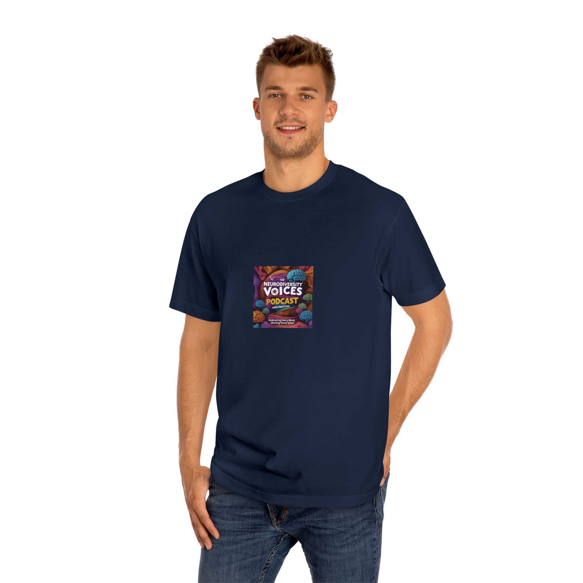 The Neurodiversity Voices Podcast American Apparel Logo Tee — Small Graphic