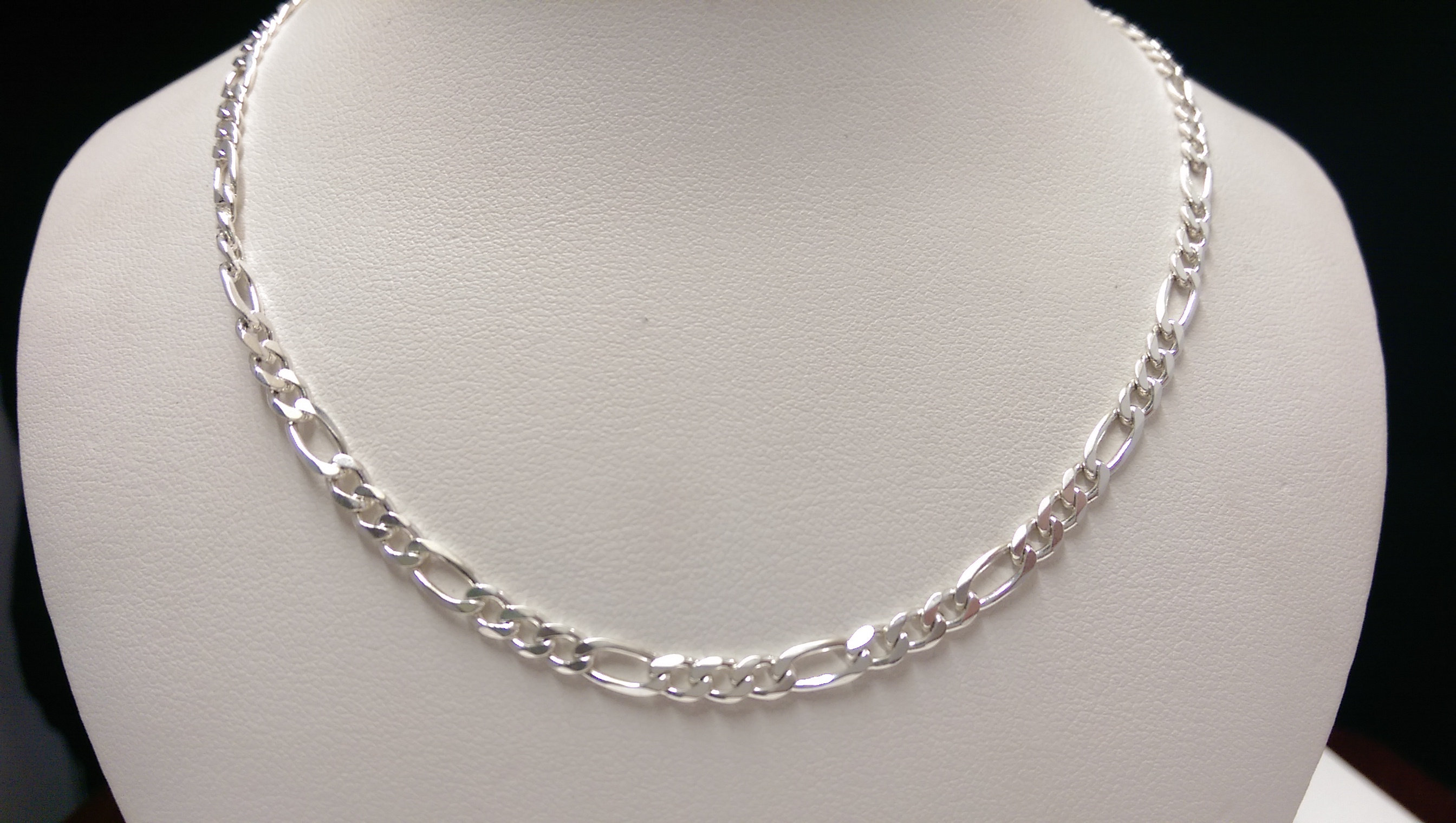Gold over silver figaro chain clearance