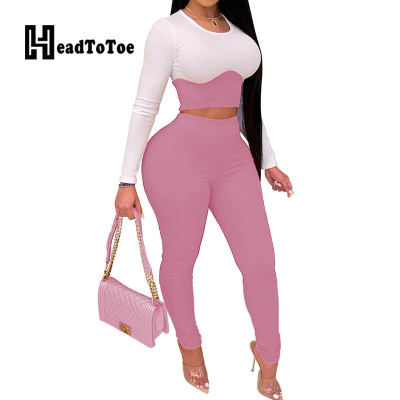 Thumbnail: Casual Brief 2 Piece Set Women Full Sleeve Round Neck Slim Pencil Two Piece 