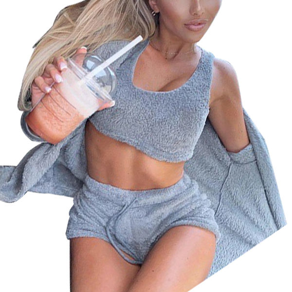 Thumbnail: Women's 3 Piece Set Cozy, Fuzzy Fleece Lounge Wear