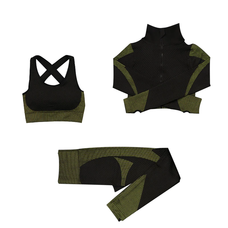 Thumbnail: Women 3 piece Yoga Suit 