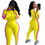 Thumbnail: Women 2 Piece Set Ribbed Bodycon Outfits Tracksuit 