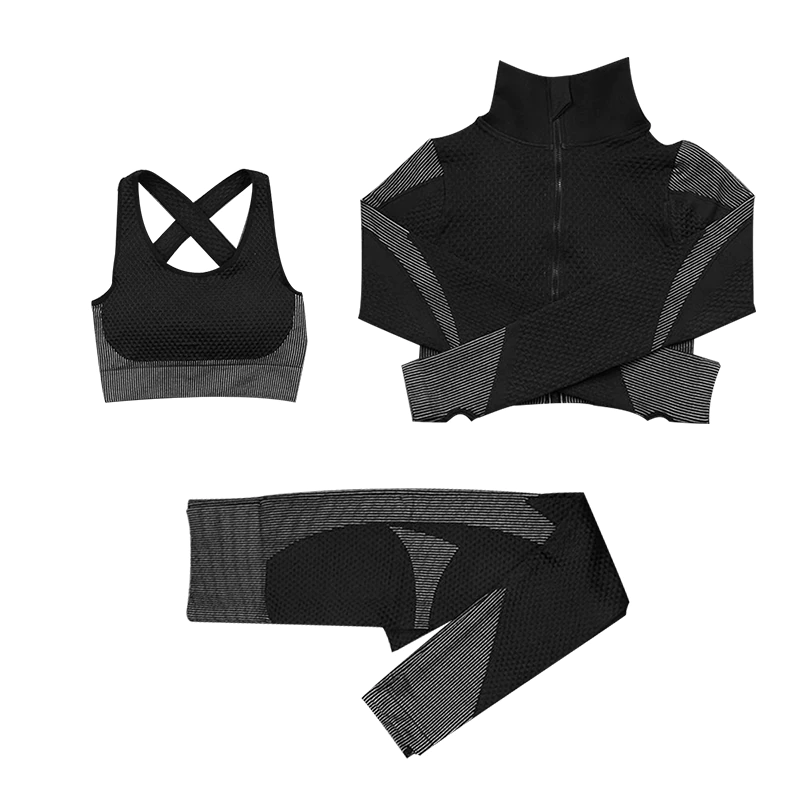Thumbnail: Women 3 piece Yoga Suit 