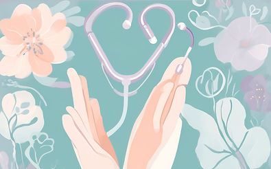 An abstract, artistic banner background representing women's advocacy and support within p