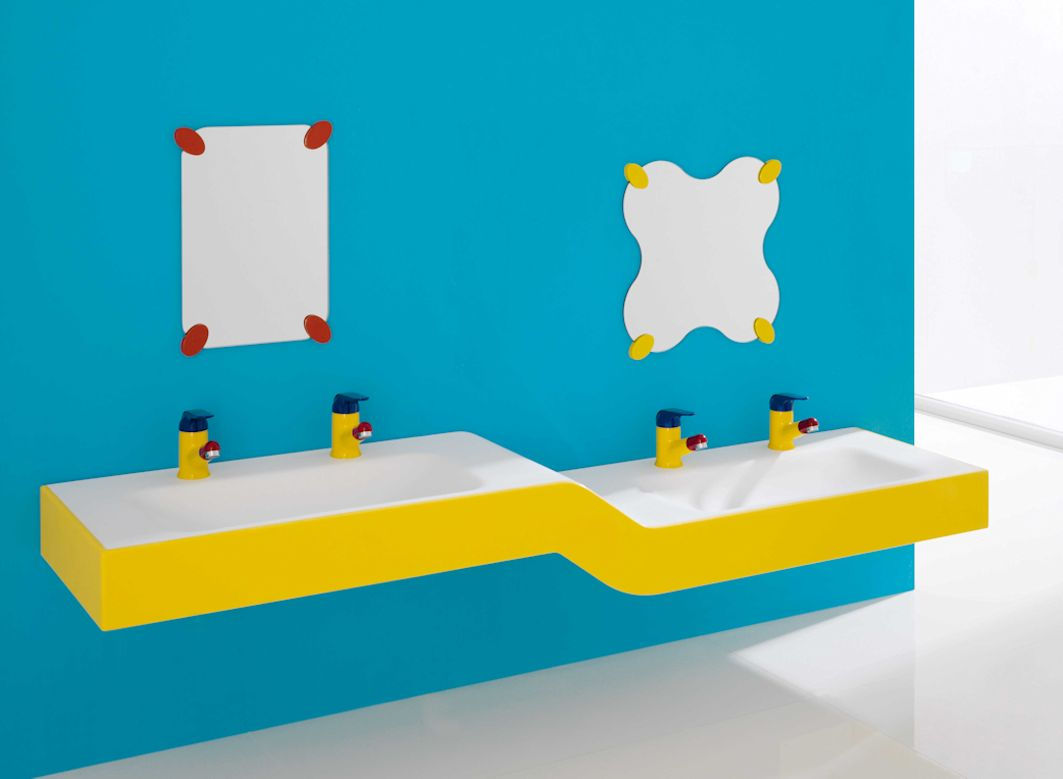 Doppel-Kinderwaschtisch Bagno Cucciolo B44CNM15 auf 2 Ebenen