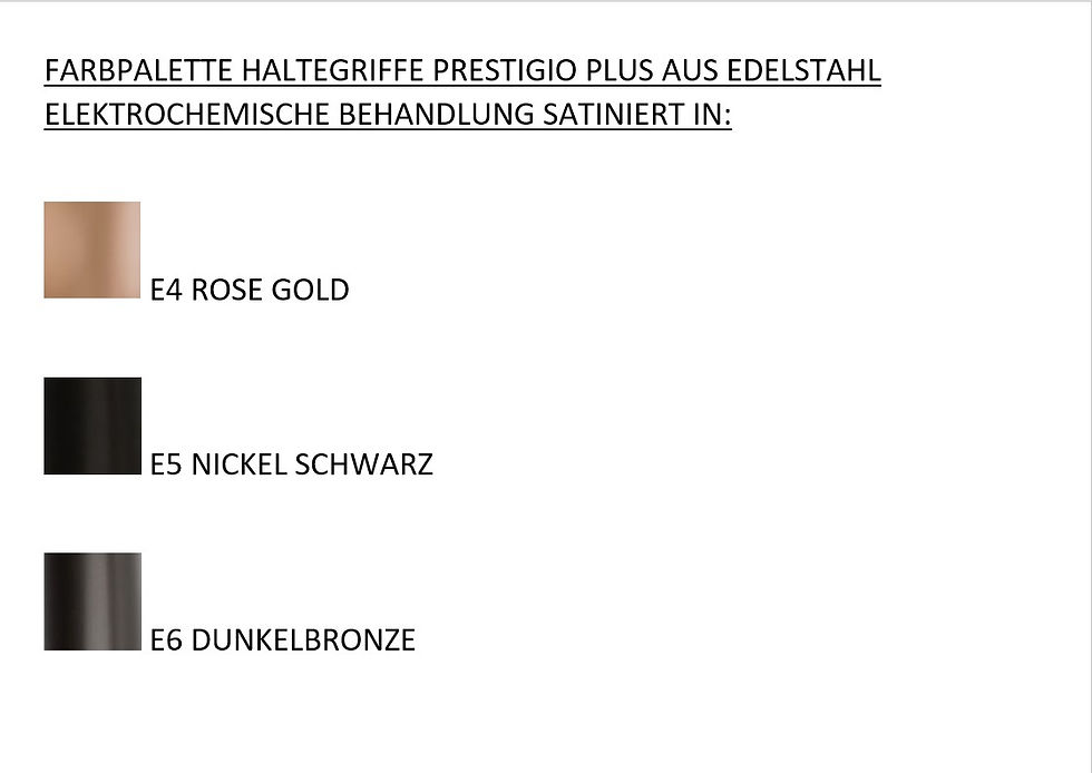 Miniaturbild: Farbauswahl Serie Prestigio Plus Edelstahl